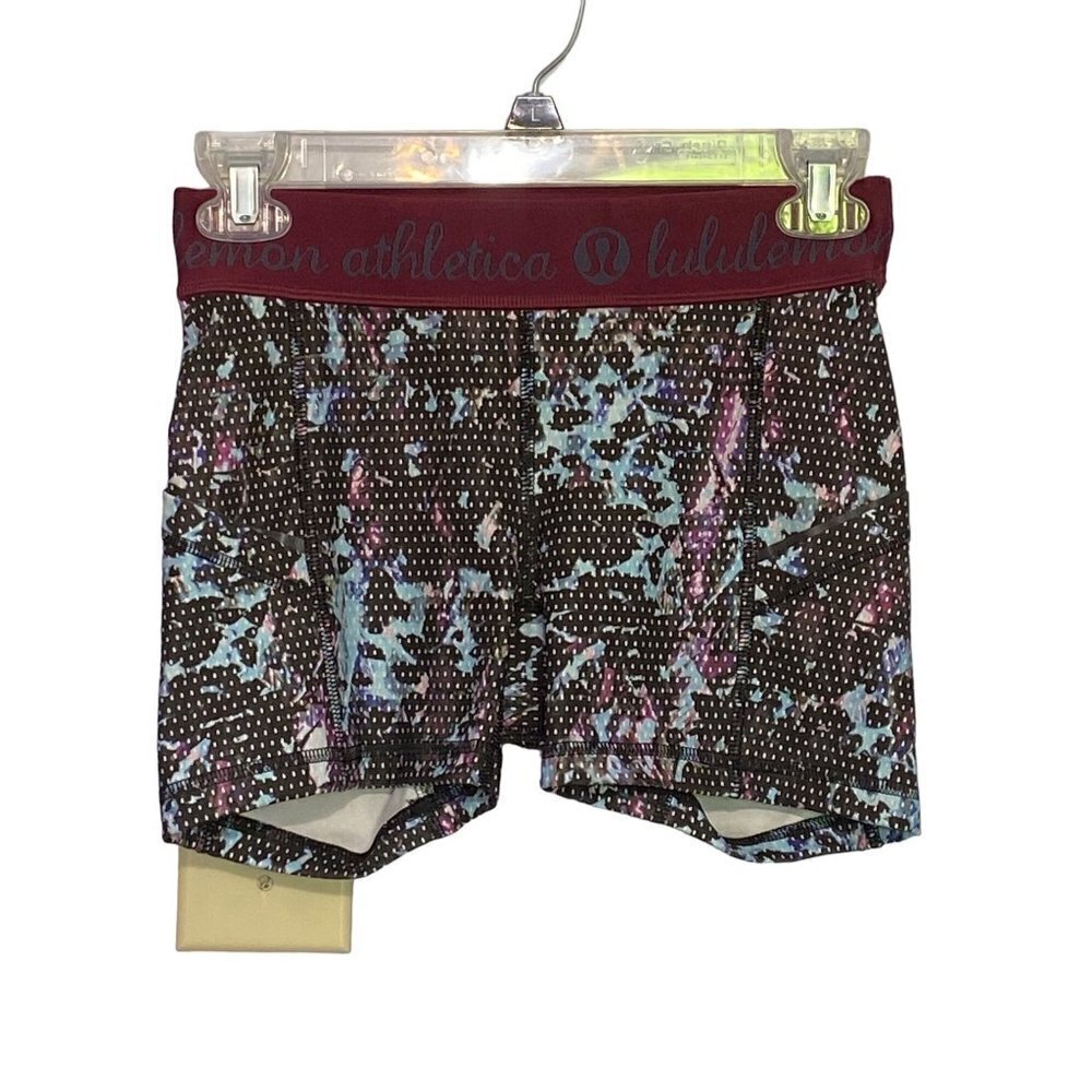 Lululemon Athletica Biker Shorts Sides &‎ Waistband Pockets Women's Size 4